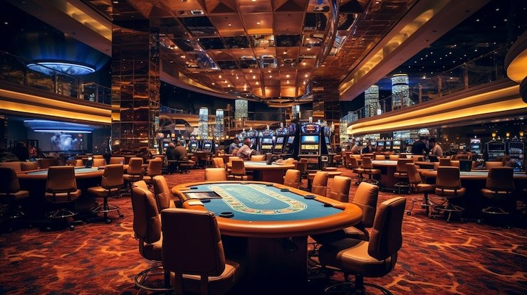 Tampilan meja Texas Poker di aplikasi sumtoto dengan kartu komunal dan chip pemain